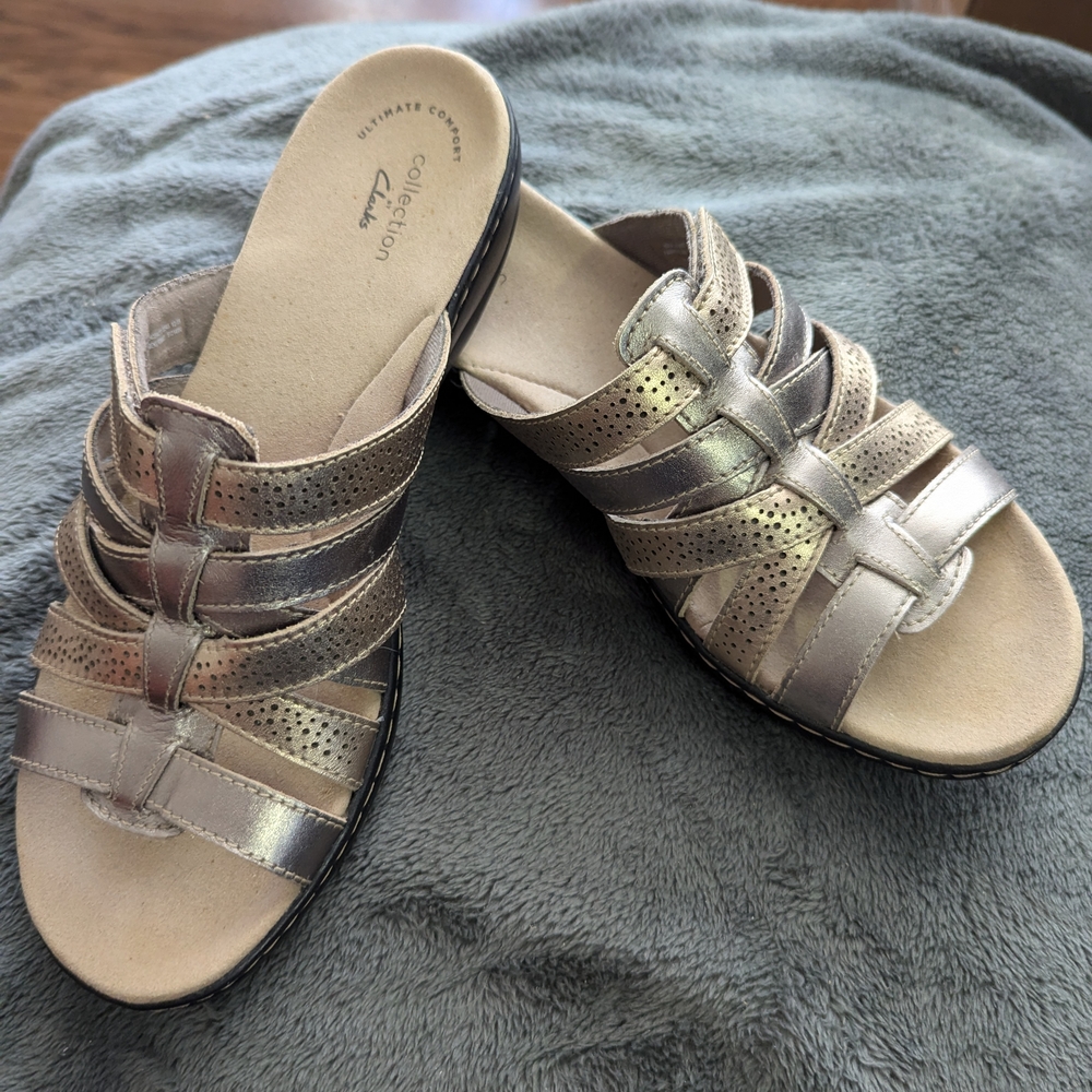 Clark's Leisa Field Sandal 9.5 M Metallic Multi